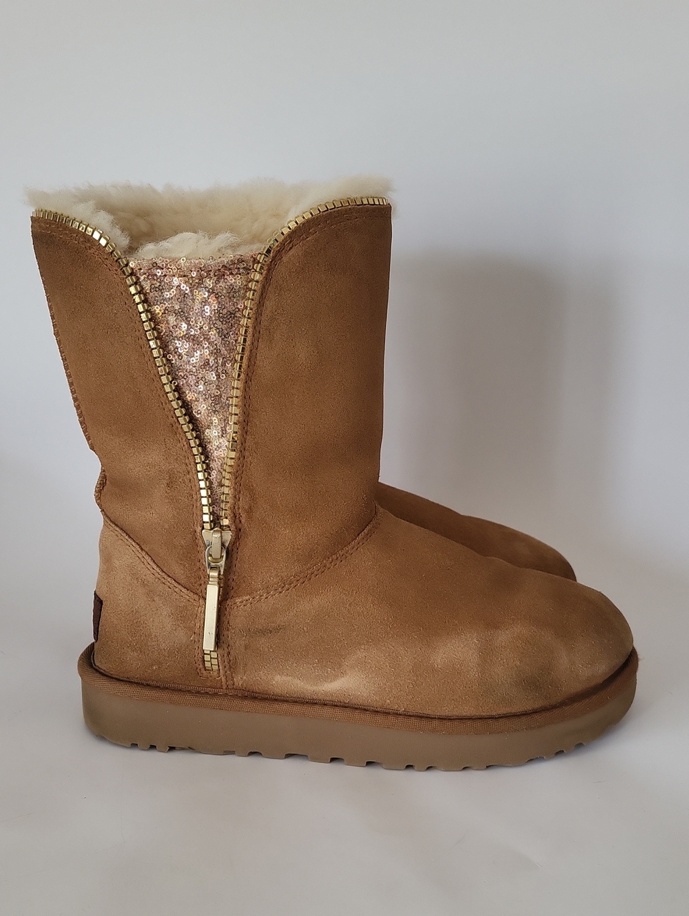 UGG Classic Zip Boot with Sequin Gusset, Water Resistant